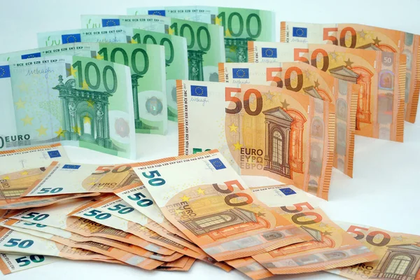 Euro Money Notas Euro Fundo Dinheiro Espaço Cópia — Fotografia de Stock