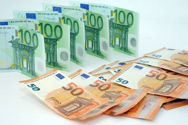 Euro Money Notas Euro Fundo Dinheiro Espaço Cópia — Fotografia de Stock