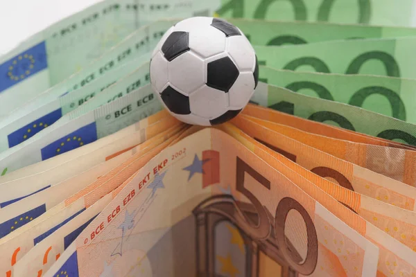 Voetbal Euro Geld Online Wedden Sportweddenschappen Gokverslaving Sport Voetbal — Stockfoto