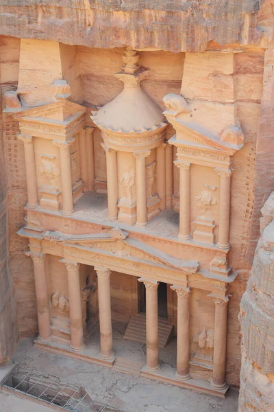 Gün Boyunca Ürdün Petra Kentindeki Khazneh Hazine Olarak Bilinir Petra — Stok fotoğraf