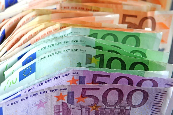 Euro Peníze Pozadí Eurohotovosti Bankovky Euro Money — Stock fotografie