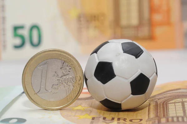 Football and Euro money. Online bet - sports betting and gambling addiction - sport and soccer