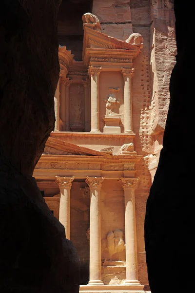 Ancient Ruins Temple Petra Jordan Stock Photo