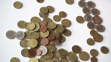 para euro sikkeleri beyaz arkaplan