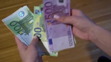Avro banknotlarını sayan kişi, para geçmişi