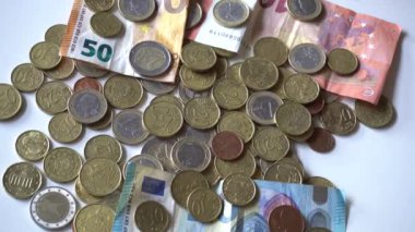 para euro sikkeleri beyaz arkaplan