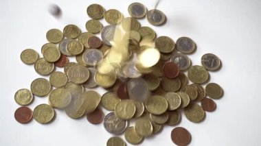 para euro sikkeleri beyaz arkaplan