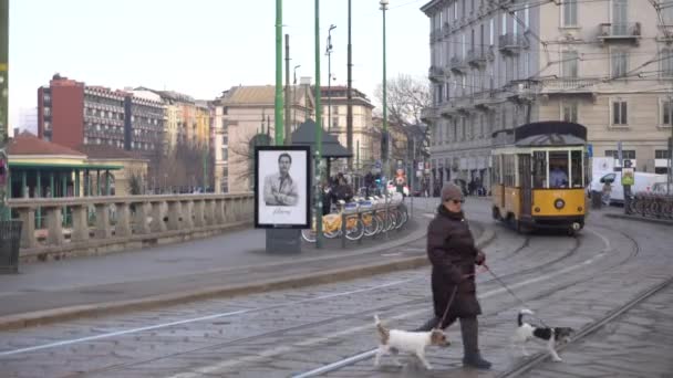 Milan City Street Στην Ιταλία Πλάνα — Αρχείο Βίντεο