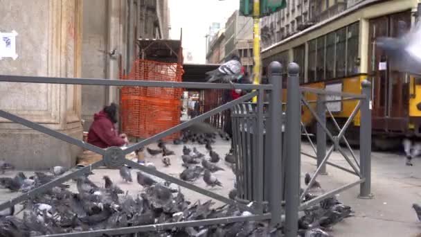 Sans Abri Dans Rue Milan — Video