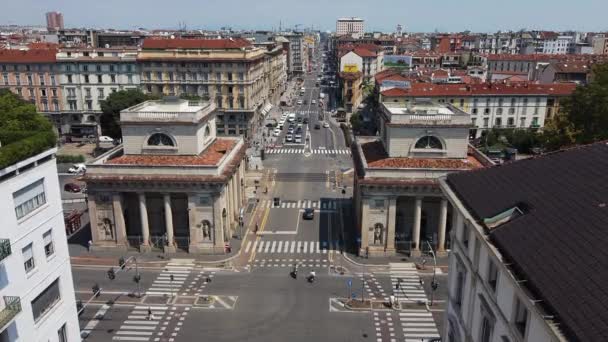Evropa Itálie Milán Červenec 2020 Letecký Pohled Portu Venezia Corso — Stock video