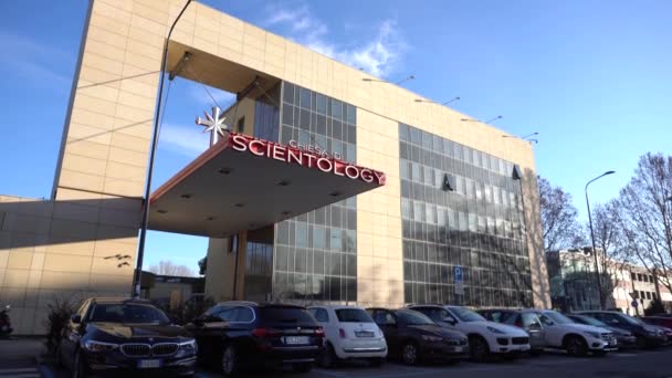 Italy Milan Ocak 2020 Fulvio Testi Yolu Ndaki Scientology Kilisesi — Stok video