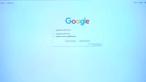 Europa Włochy Mediolan Wrzesień 2020 Ekran Komputera Osoba Google Epidemii19 — Wideo stockowe