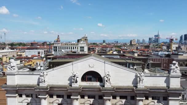 意大利米兰2019年12月24日 意大利证券交易所总部 Piazza Affari — 图库视频影像