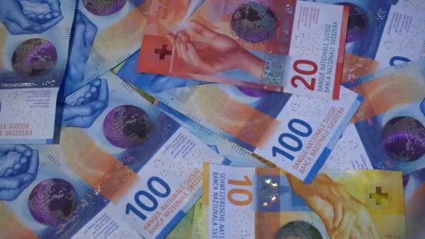 Recolha Das Novas Notas Euro Dinheiro Notas Banco Numerário — Vídeo de Stock