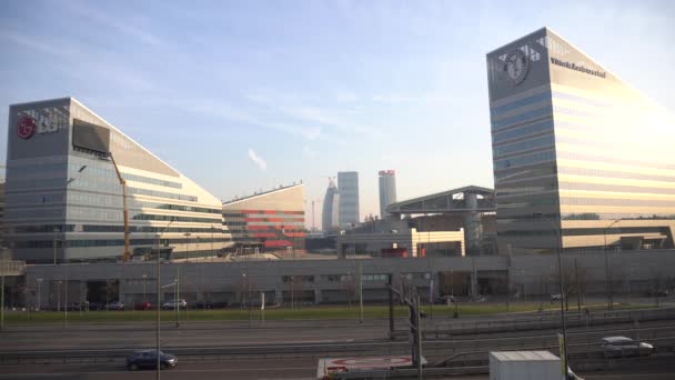 Italia Milán Enero 2020 Milan Skyline View Alfa Romeo Park — Vídeo de stock