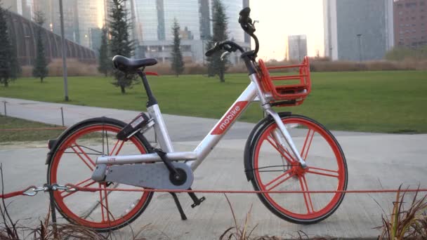 Europa Italien Milano Januari 2020 Mobike Dela Cykel Centrum Staden — Stockvideo