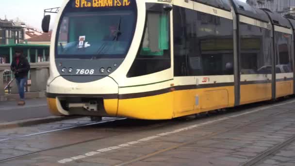 Milan City Street Στην Ιταλία Πλάνα — Αρχείο Βίντεο