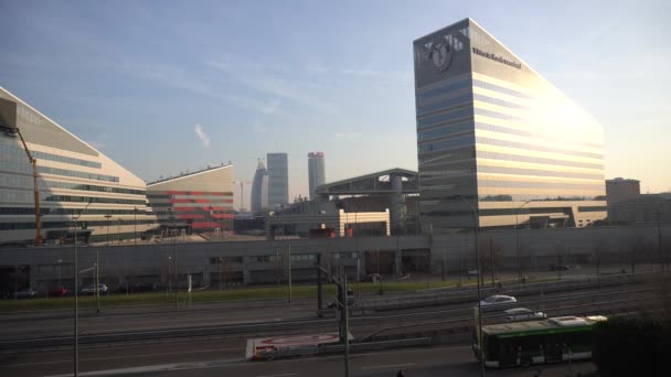 Italia Milán Enero 2020 Milan Skyline View Alfa Romeo Park — Vídeos de Stock