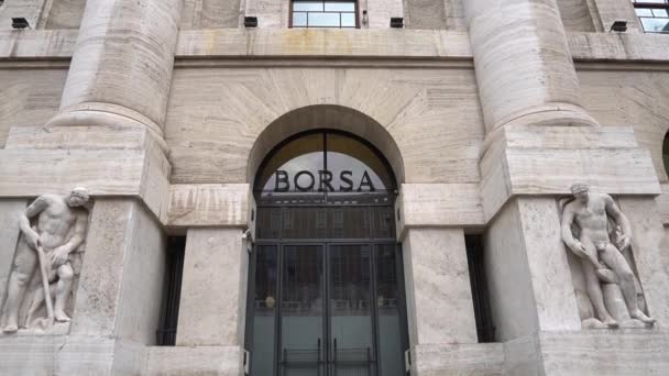 Itália Milão Setembro 2019 Piazza Affari Sede Bolsa Valores Italiana — Vídeo de Stock