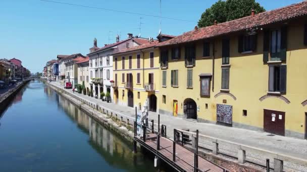 Evropa Itálie Milan Duben 2020 Navigli Kanály Alzaia Naviglio Grande — Stock video
