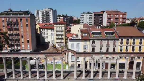 Europe Italy Milan July 2020 Drone Aerial View San Lorenzo — Stock Video