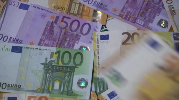 Fundo Caixa Euros Euro Money Europe Notas Política Tangente — Vídeo de Stock