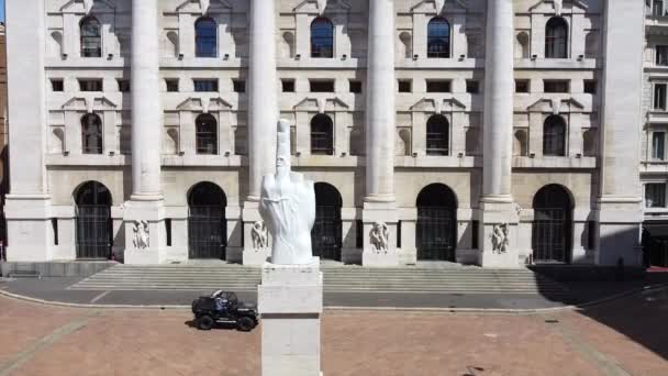 Italien Milano September 2019 Piazza Affari Huvudkontor Den Italienska Börsen — Stockvideo