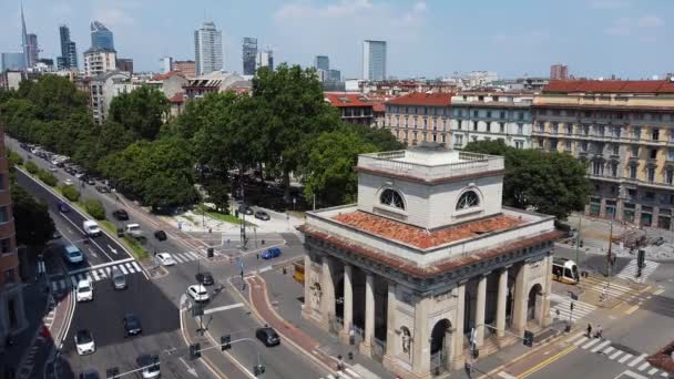 Європа Італія Мілан Липень 2020 Drone Air View Porta Venezia — стокове відео