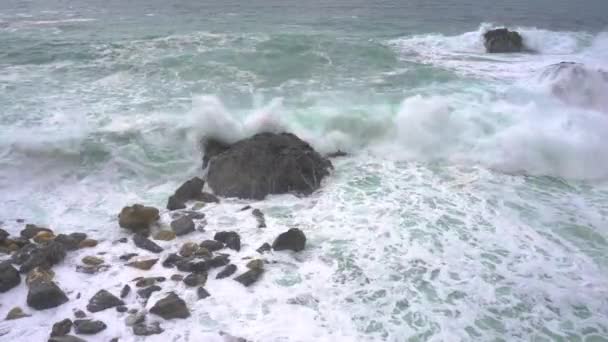 Devastante Spettacolare Tempesta Marina Framura Liguria Cinque Terre Onde Del — Video Stock