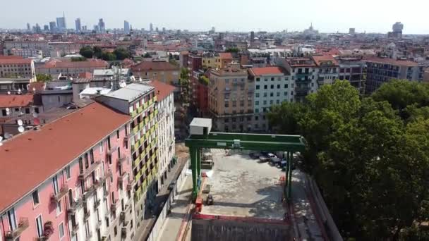 Légi Felvétel Európai Város Építéséről — Stock videók