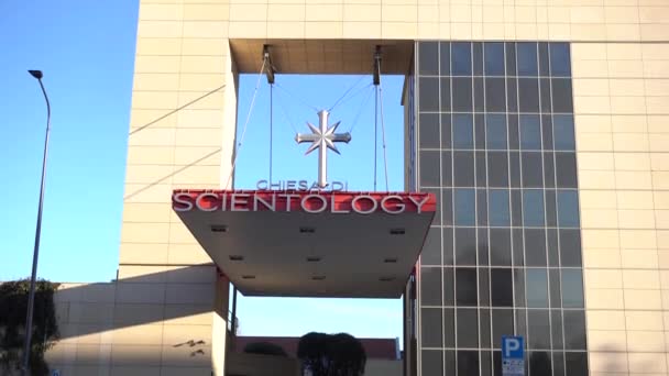 Italy Milan January 2020 Church Scientology Road Fulvio Testi — 비디오