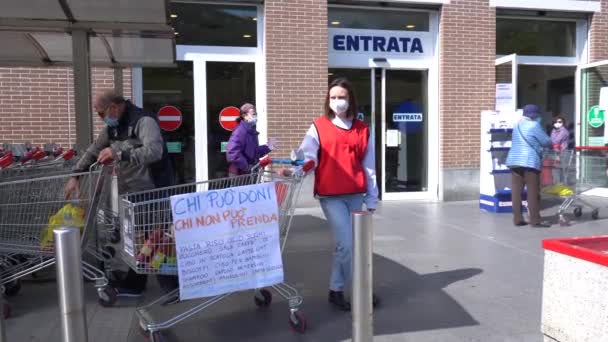Europa Italien Mailand März 2020 Während Der Cov19 Coronavirus Epidemie — Stockvideo