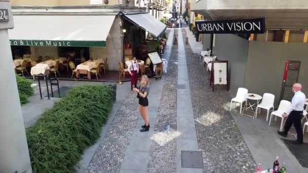 Italie Milan Juillet 2020 Vue Aérienne District Brera Après Arrivée — Video