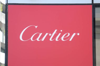 Milan, İtalya - 15 Şubat 2019: Cartier logosu