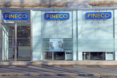 Fineco Bankası 'nın sokak tabelası.
