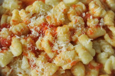 Tipik bir İtalyan makarnasına yakın çekim