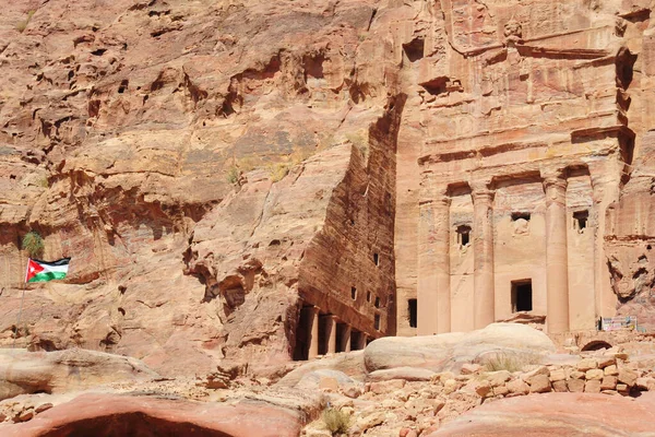 Jazneh Antigua Ciudad Petra Jordania Durante Día Conocido Como Tesoro —  Fotos de Stock