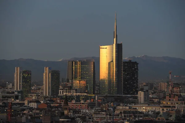 Milano Italia Settembre 2018 Skyline Milano Grattacieli Centro Torre Unicredit — Foto Stock