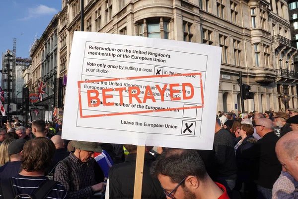 Engeland Londen April 2019 Brexit Demonstratie Westminster Protest Voor Vertrek — Stockfoto