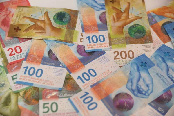 Money Cash banknotes background, Swiss Lugano