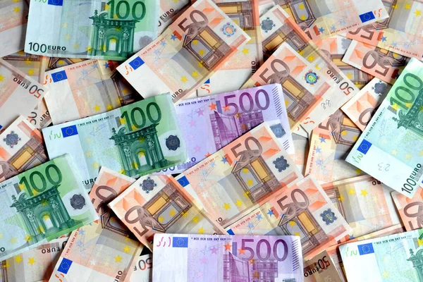 Euro Pieniądze Euro Tle Gotówki Banknoty Euro — Zdjęcie stockowe