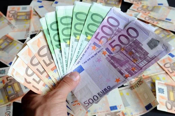 Euro Pieniądze Euro Tle Gotówki Banknoty Euro — Zdjęcie stockowe