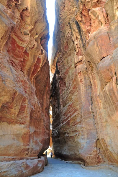Cañón Siq Cueva Petra Jordania — Foto de Stock