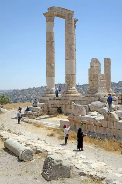 Jordania Ammán Diciembre 2019 Ciudadela Ammán Patrimonio Arqueológico Unesco — Foto de Stock