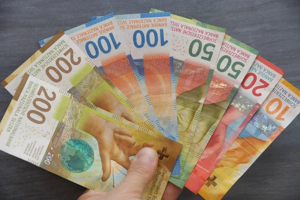 货币现钞背景 瑞士卢加诺 — 图库照片