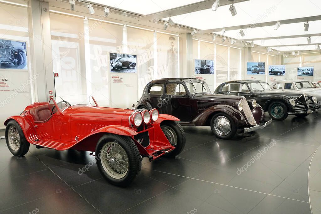 Italy , Arese , Milan april 25,2019 - Alfa Romeo car museum