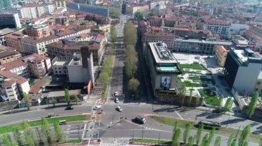 İtalya, havadan bakıldığında şehir manzarası.