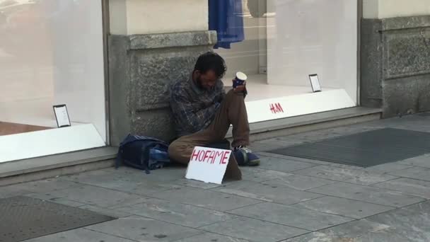 Europa Italien Mailand März 2020 Mailand Februar 2020 Arme Obdachlose — Stockvideo