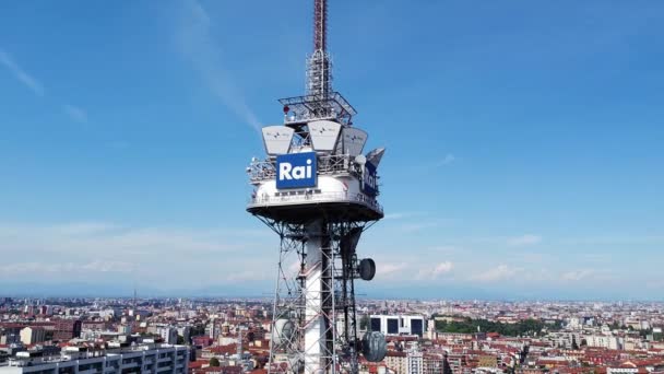 Europa Italië Milaan Juli 2020 Rai Televisie Antenne Italiaanse Televisie — Stockvideo