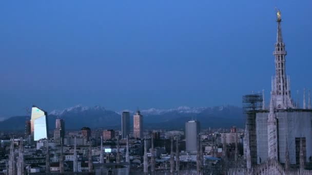 Panoramisch Uitzicht Vanuit Lucht Het Centrum Van Stad Nieuwe Skyline — Stockvideo